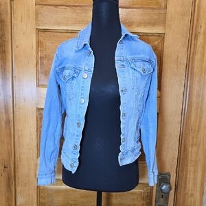Lucky Brand Blue Jean Jacket Tailored Cropped Style XS